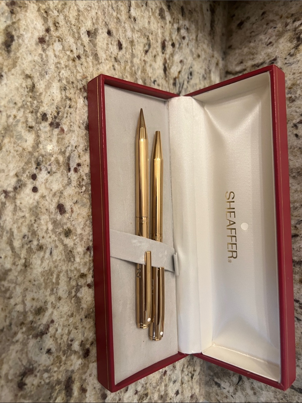 Vintage Sheaffer Gold-Plated Ballpoint Pen & Mechanical Pencil Set